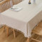 Plenmor Leinen Tischdecke Beige Baumwolle 140x140cm, Leinenoptik Tischdeckes Abwaschbar Table Cloth Boho Tischdecke Quadratisch für Küchentisch und Outdoor Tischtuch