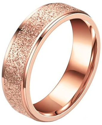 Homxi Edelstahl Damen Ring Gravur,Matt Rund 2/4/6MM Ring für Damen Gold Trauring Damen