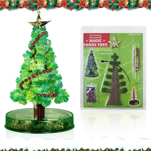 Magische Weihnachtsbaum,Magic Growing Christmas Tree,Magischer Papier Baum,DIY Kristall Baum,Mini-Weihnachtsbaum Weihnachten Geschenk für Jungen Mädchen (Weihnachtsbaum)
