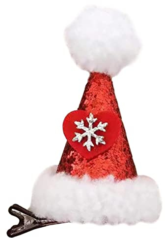 Weihnachts- -Haarspangen für Weihnachtsmütze – 2/4 Stück Cartoon-Pailletten-Entenschnabel-Clip, Schnurrbart/Schleife/Schneeflocke/Weihnachtsmütze-Plüsch-Haarnadel, niedliche Weihnachts-Haarnadeln