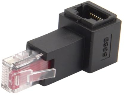 NFHK Linksgewinkelt 90 Grad 8P8C FTP STP UTP Cat 5e Stecker auf Buchse LAN Ethernet Netzwerk-Verlängerungsadapter, NF-UT-010-LE