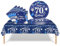 37Pcs 70th Birthday Tableware Set Navy Blue,70th Birthday Decorations with Party Paper Plates and Napkins,Plastic Table Cloth for Her His Women Men Happybirthday Table Decoration Dinnerware Supplies