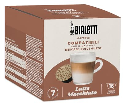 Bialetti Café Capsules compatibles Dolce Gusto® - Café au lait - 16 Capsules