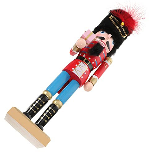 PRETYZOOM Decorazione per Festival Schiaccianoci Soldato Figura in Legno Rossa per Forniture per Feste