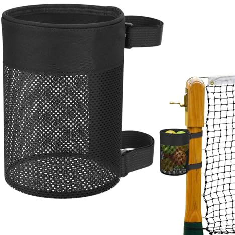 Cosmos Pickleball Ball Holder Adjustable Hanging Bag for PickleBall Nets, Foldable Storage Basket Mesh Net Pouch for Holding 6 Balls