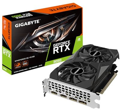 Gigabyte GeForce RTX 3050 WINDFORCE OC V2 6G Carte Graphique, 2 Ventilateurs WINDFORCE, 6 Go GDDR6 96 Bits GDDR6, GV-N3050WF2OCV2-6GD