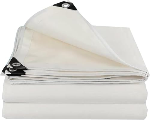 Weiße Plane Heavy Duty PVC Tarp Canvas Abdeckung Reißfest Mit Metallösen 1x1m 1x1,5m 1x2m Mehrzweckverwendung Für Camping Zelt Boot, One Color, 2x3m(6.5ftx9.8ft)