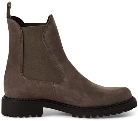 Womens Taupe Brown Leather Classic High Chelsea Ankle Boots