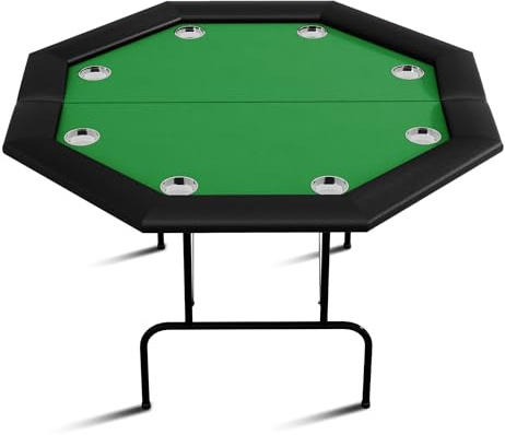 Cachpib Pokertisch 8 Spieler Klappbar Achteckig Grün Casino Poker Tisch Achteckiger Spieltisch Mit Filzbezug