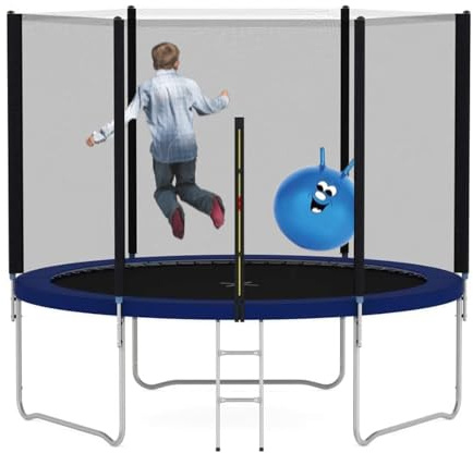 Heavy Duty 6FT 8FT 10FT 12FT 14FT Outdoor Trampoline with Enclosure Net for Kids Spring Cover Ladder FREE Space Hopper