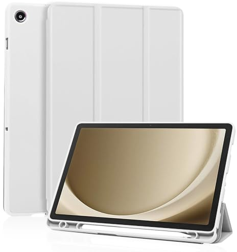 Techsuit für Samsung Galaxy Tab A9 Plus Hülle mit Stifthalter, Dreifach Ständer, Schlankem Design, Auto Sleep Wake, Präzisen Aussparungen, Flex Trifold Series, Grau