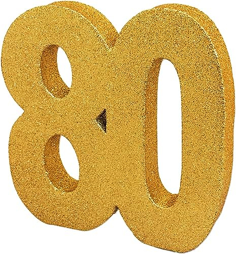 Anniversary House H109 Glitzer Tischdekoration Mittelstück | Meilenstein Alter Geburtstag Dekoration | Party Andenken, Gold, 20 cm