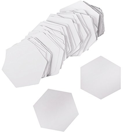 Gazechimp 100 Stück Hexagon Schablonen Vorlage - Weiß, 26mm