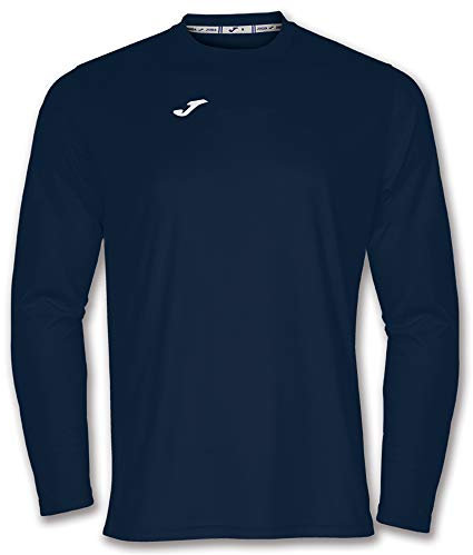 Joma - Camiseta Deportiva Manga Larga Hombre - Ligera y Transpirable Ideal para Todo Tipo de Deporte - Combi S - Marino
