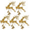 Amosfun 5pcs Christbaumschmuck Rentier Figur mit Jingle Bell Weihnachtsbaum hängenden Dekorationen für Urlaubsparty Ornamente Gold