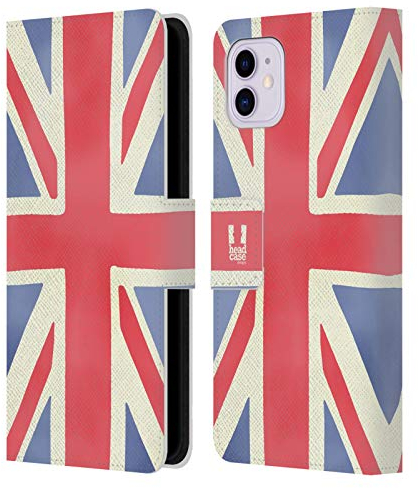 Head Case Designs Union Jack London Best Leather Wallet Case Compatible With Apple iPhone 11