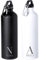 eBuyGB Personalised 800ml Stainless Steel Reusable BPA Free Matt Water Bottle with Carabiner Clip - Custom Name & Initial - Use for School, Gym, Outdoor, Yoga & Sports (Black)