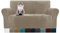 MAXIJIN Thick Velvet Sofabezüge 2-Sitzer Super Stretch rutschfeste Loveseat-Bezüge für Wohnzimmer Hunde Katze Haustier Plüsch Liebessitz Couch Schonbezüge Elastic Furniture Protector (2 Sitzer, Khaki)