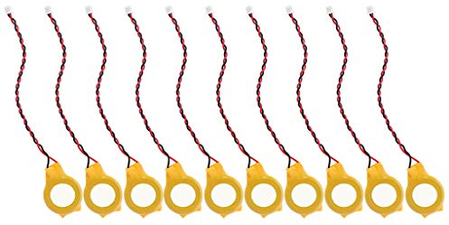 Moregirl - Batería CMOS BIOS para ordenador portátil, 10 unidades, CR2032 2P, cable de placa base de 230 mAh