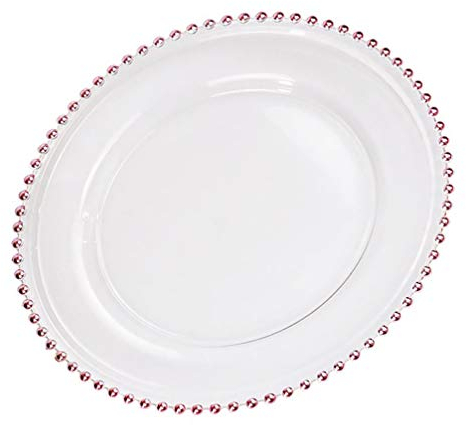 Cabilock 1 Pc Piastra Di Con Perline Piatti Per Sushi in Sottopiatto in Piatto Della Cena Piatto Di Insalata Piatto Tondo in Bicchiere Piatto Di Cibo Stile Europeo
