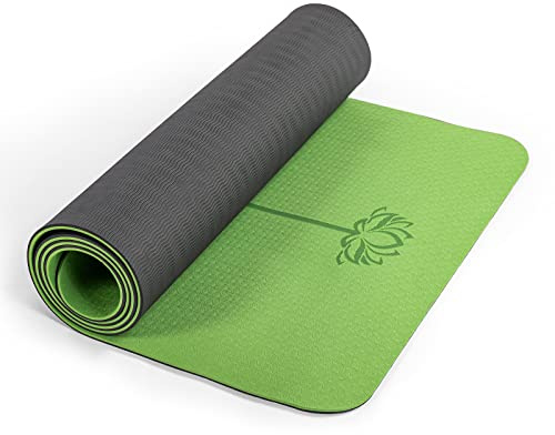 Marjar Yogamatte Rutschfest Gymnastikmatte TPE Fitnessmatte für Yoga Übungsmatte mit Tragegurt Sportmatte 183 cm x 61 cm x 0.6/0.8 / 1cm