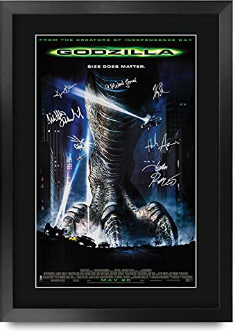 HWC Trading FR A3 Godzilla Matthew Broderick Geschenke Geduckter Poster Signiertes Autogramm Foto für Fans von Film Memorabilien - A3 Framed