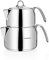 Korkmaz A029 Perla - Juego de Tetera Turca para Estufa, Doble de Acero Inoxidable 18/10 con Asas Resistentes al Calor, Hervidor de Té Estilo Samovar, 62 Onzas (1800 ml) y 108 Onzas