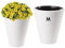 MELTOM Pot de Fleurs étroit et Rond avec Effet 3D ondulé, Insert Amovible Haut (Weiß, M - 40 cm)