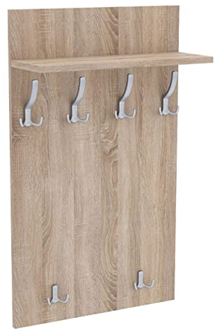 AKKE 90x60 | MAXI Garderobenpaneel Wandgarderobe Garderobe Wandpaneel Kleiderstange ALUMINIUM | SONOMA