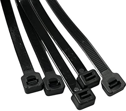 On1shelf® Bridas para cables, 550 mm x 9 mm, 21.6 pulgadas, corbata de nailon fuerte y larga (10, negro)