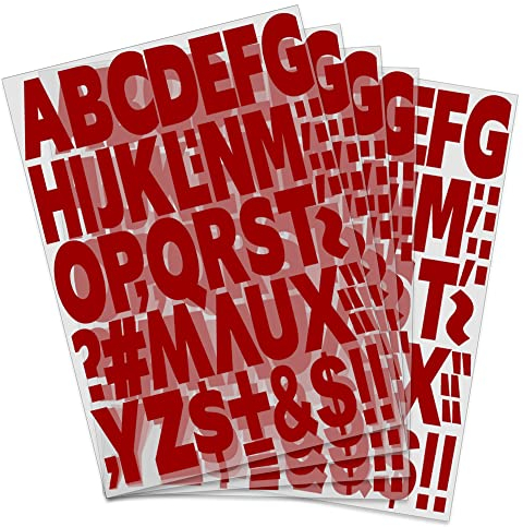 5,1 cm Buchstaben zum Aufbügeln, Alphabete für Sporttrikots, T-Shirts, Teamname, Kleidung, Slogandruck, Basteln, Dekoration (5 Farben optional) (5 Blatt rot)