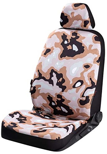 Walser Autositzbezug Camouflage, 1 Vordersitzbezug, Universal PKW-Einzelsitzbezug, Auto-Schonbezug Camouflage-Design, Motiv Sitzbezug, Design Autositzschoner