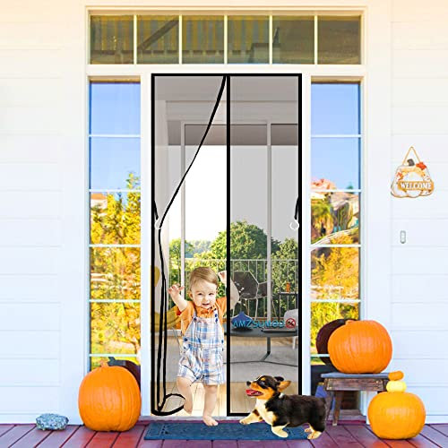 Moustiquaire Fenêtre Magnétique, Automatiquementfermé, moustiquaire porte fenetre sans Percer, pour Porte de Balcon 170 x 210 cm Noir