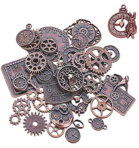 40 StüCk ZahnräDer Steampunk Metall, Steampunk Basteln, Steampunk Schmuck Basteln, Antik Metall Skelett Steampunk AnhäNger, Retro ZahnräDer Schmuck, Metall Antik Steampunk, FüR Handgemacht
