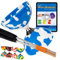 Juggle Dream Jester Diabolo Jonglierset – Kugellager Achse Profi-Diabolo mit Alu-Handstäbe und Online-Lernvideo – Jonglierspielzeug (Blau/Weiß)