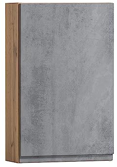 Bad Hängeschrank in Wotan Eiche Nb. mit Beton Optik, B/H/T ca. 40/64/20 cm