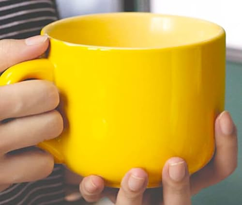 TuYines Tazza Grande in Ceramica 600ml - Ciotola per Cereali Con Manico, Tazza da Tè in Porcellana, Cappuccino, XXL