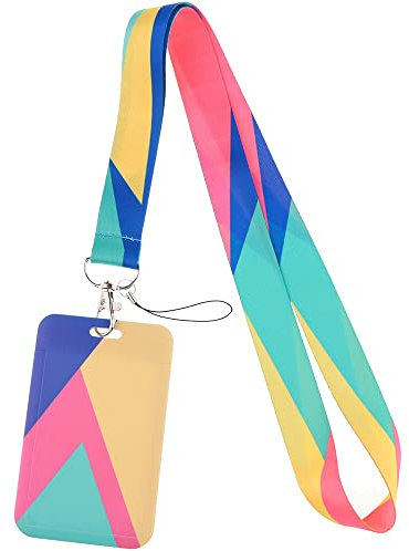 Laccetti da Collo con Fibbia in Metallo, Cordino Personalizzato con Portacarte, per Badge, Chiavi, Permessi di Lavoro (Color : Minimalist4, Size : 45cm)