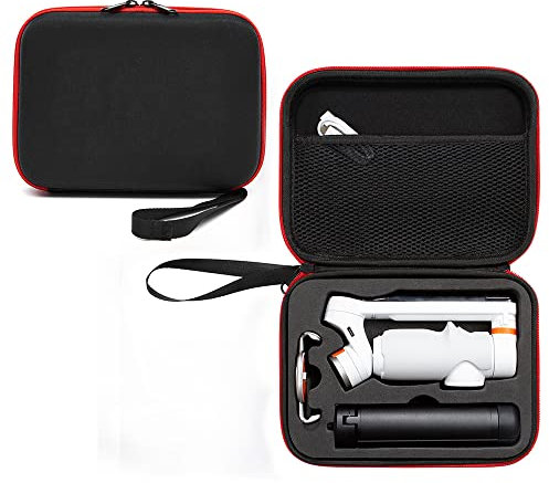 XBERSTAR Étui de transport pour Insta360 Flow, compatible avec stabilisateur de smartphone Insta 360 Flow alimenté par IA (fermeture éclair noire et rouge)