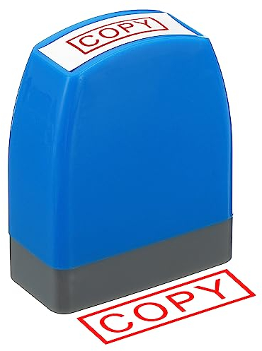 PATIKIL Kopie Stempel Selbstfärbend Rot Tinte Büro Briefmarken Vorgefärbter Nachrichten Stempel Nachfüllbarer Geschäftsstempel Stil 1 Blau
