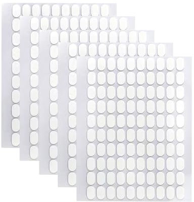 Lot de 500 Point de Colle Amovibles,Points Adhésifs Double Face Transparents,Pate a Fixe Sans Trace Mural,Points de Scotch Double Face pour la Décoration de la Maison,du Bureau (13 x 8 mm)