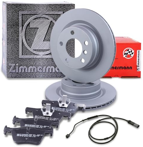 ZIMMERMANN Bremsenset Hinterachse Bremsscheiben hinten Ø300mm innenbelüftet und Bremsbeläge hinten Kompatibel mit BMW 1er (F20)(F21), 2er (F23)(F22, F87), 3 (F30, F80), 3er (F31), 4er (F32, F82)(F36)