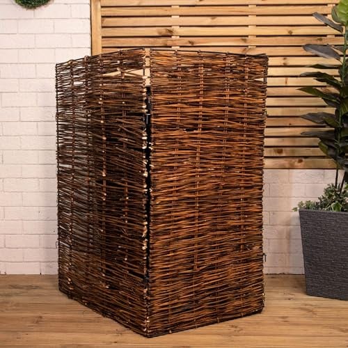 1.16m x 61cm Single Garden Patio Willow Wheelie Bin Screen Hideaway