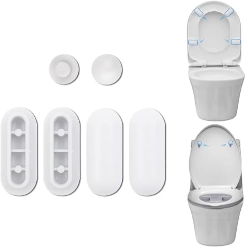 Ruayia 6 Stück WC Sitz Puffer, WC Sitz StoßStange mit 2 Ringpuffer und 4 Deckelpuffer für Toilettendeckel Toilettensitz, WC Ersatz-Puffer für Zuhause, Hotel