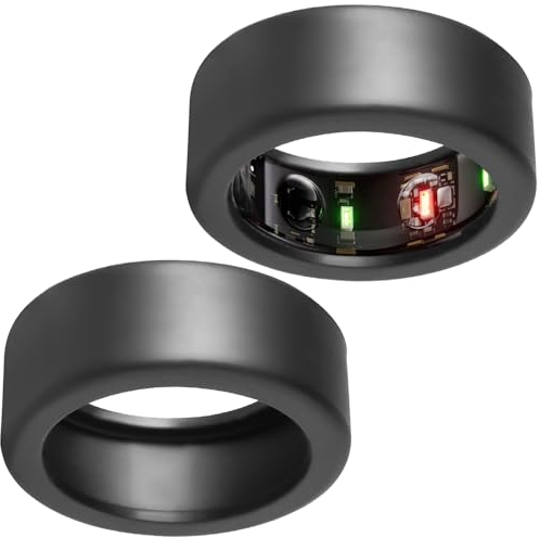 Yesongreat Silikonringschutz passend für Oura Ring, elastische Anti-Kratz-Ringabdeckung für Oura Ring Gen 3 Workout (Schwarz + Schwarz, S für 6/7/8/9/10)