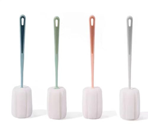 SDKZBFC 4PCS Schwamm-Tassenbürste, Weicher Schwamm Flaschenreinigungsbürste mit langem Kunststoffgriff und Becherbürste, Flaschenschrubber für Kaffeebecher, Gläser, Weinflaschen, Geschirrspülen