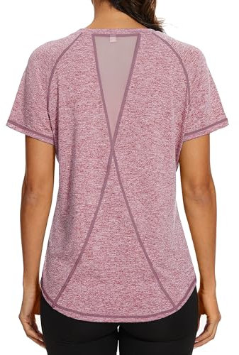 Gyabnw Sport Shirts Damen Activewear Funktionsshirt Kurzarm Sommer Sportbekleidung Laufshirt Fitness Top Yoga