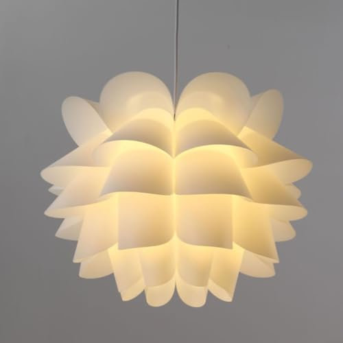EpheyFIF Lamp Shades for Table Lamps and Ceiling Lights - Lotus Chandelier and Lamp Decor - Jigsaw Puzzle Design - Hanging Lampshades with Rustic Flowers (33 * 48cm)