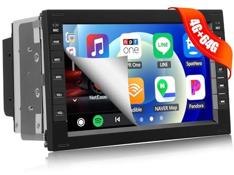 4G+64G 8Core CAMECHO Android 13 Autoradio per VW Golf 4 Polo Sharan Jetta MK4 T5 Multivan con Navi Carplay Android Auto, Stereo con Schermo da 7 Pollici con Bluetooth RDS 32EQ DSP Mirror Link