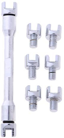 Juego de llaves de radios de rueda de motocicleta, herramienta de reparación de mango de 5,4 mm a 6,8 mm, color plateado